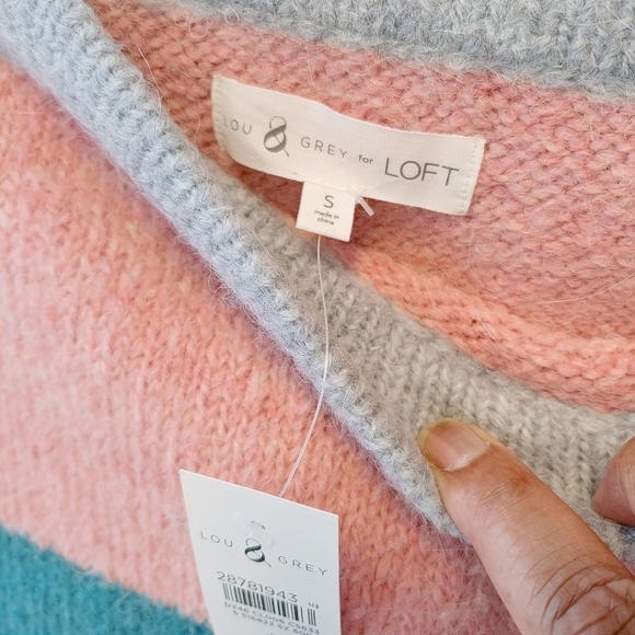 Lou & Gray for Loft Striped Knit Sweater and Mini Skirt Set Sz S Cozy Soft Fall - Picture 14 of 14